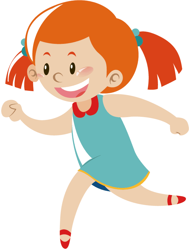 girl in different actions illustration showcasing joy and movement for playful themes