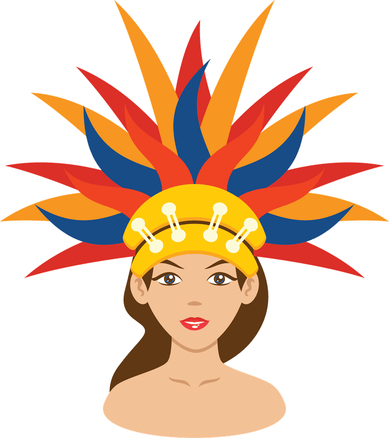 girl in fur hat brazilian samba dancer on transparent background