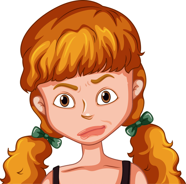 girl with diffrent facial expression illustration