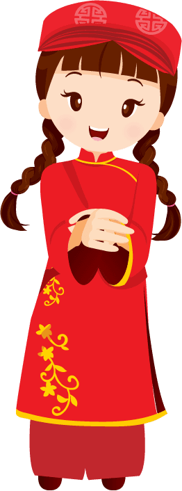 girls new year banner vietnamese culture style