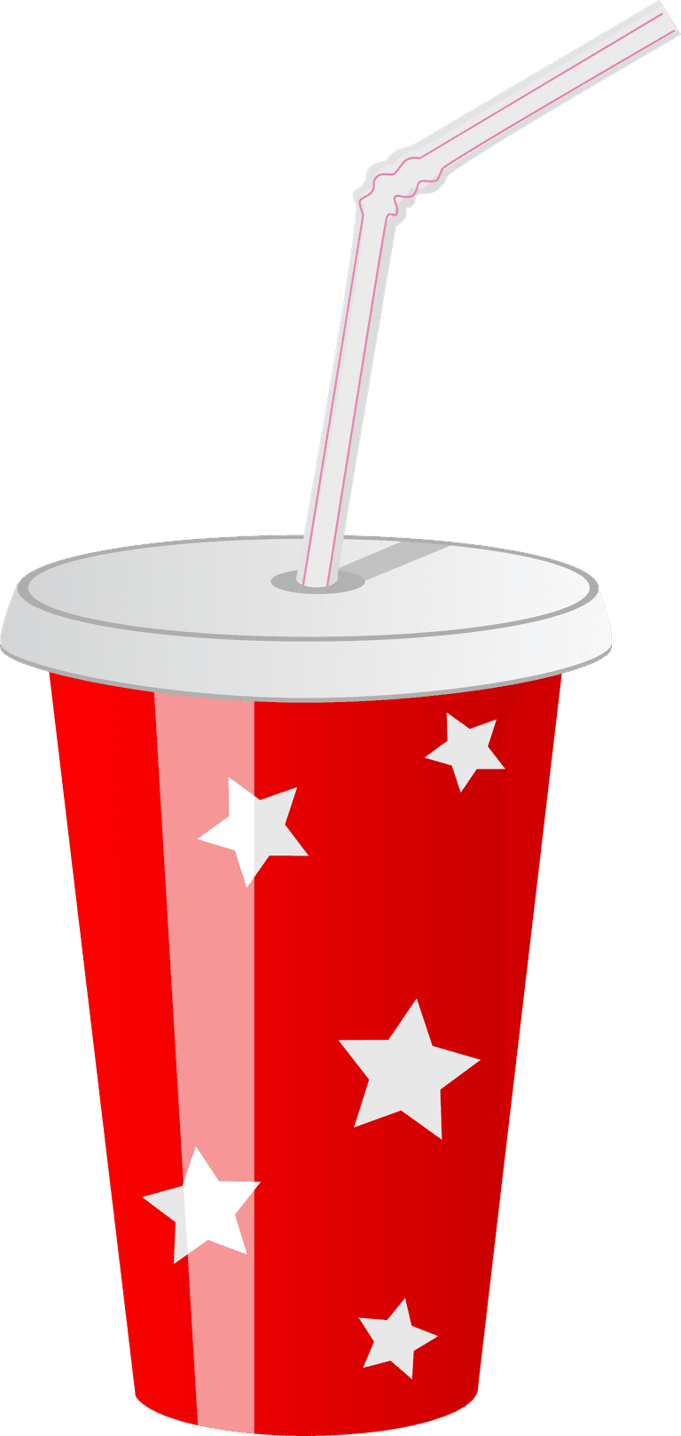 glass of water beverage vector with a fun red cup and playful star patterns for any occasion