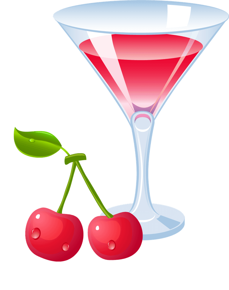 refreshing glass of water beverage vector with cherries for summer parties