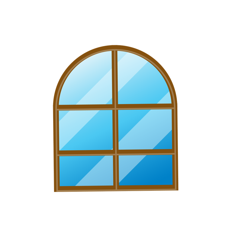 glass window set medieval character with elegant arch design for fantasy settings