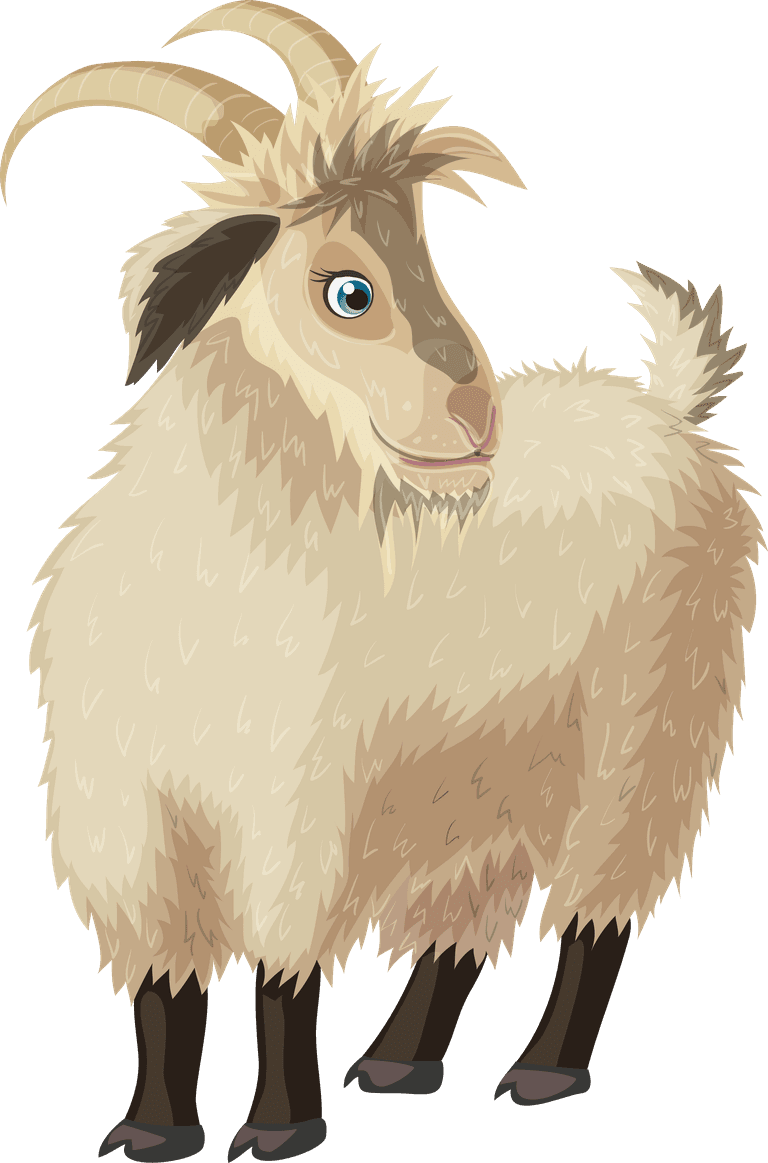 goat cartoon farm animals set