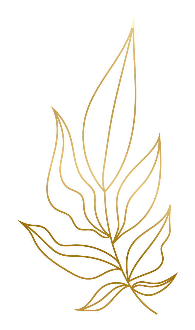 gold hand drawn plant leafs perfect for elegant invitations and modern decor