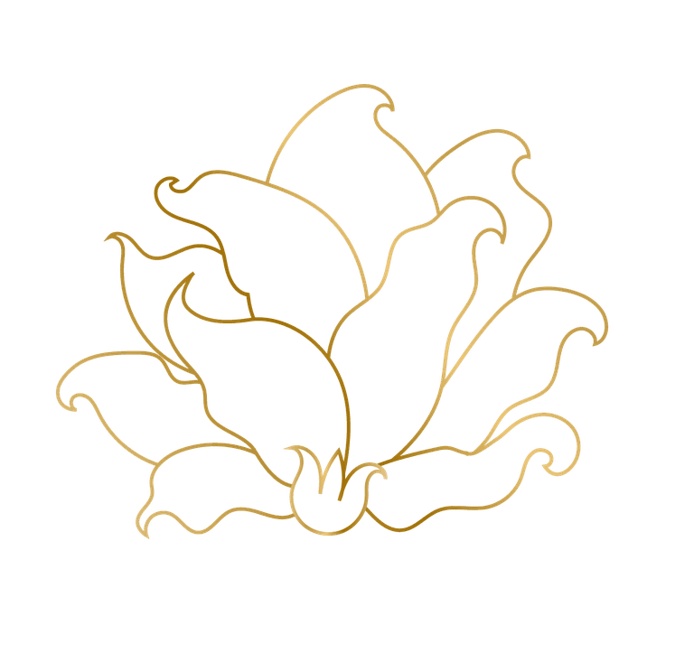 gold hand drawn plant leafs for elegant home decor and creative projects