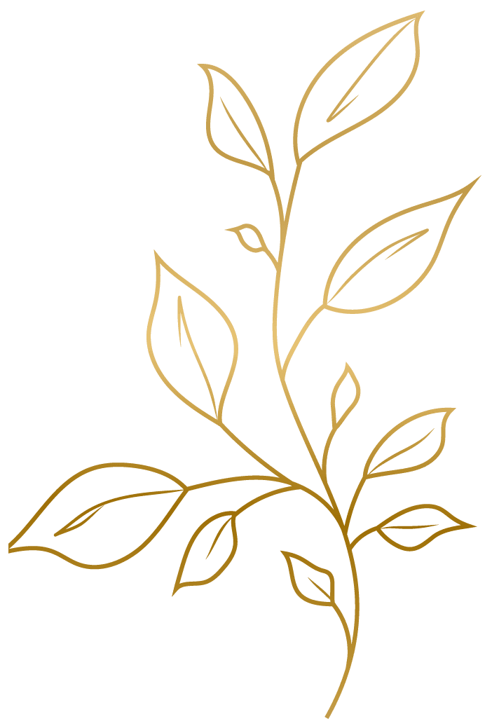 gold hand drawn plant leafs for elegant home decor and nature-inspired projects