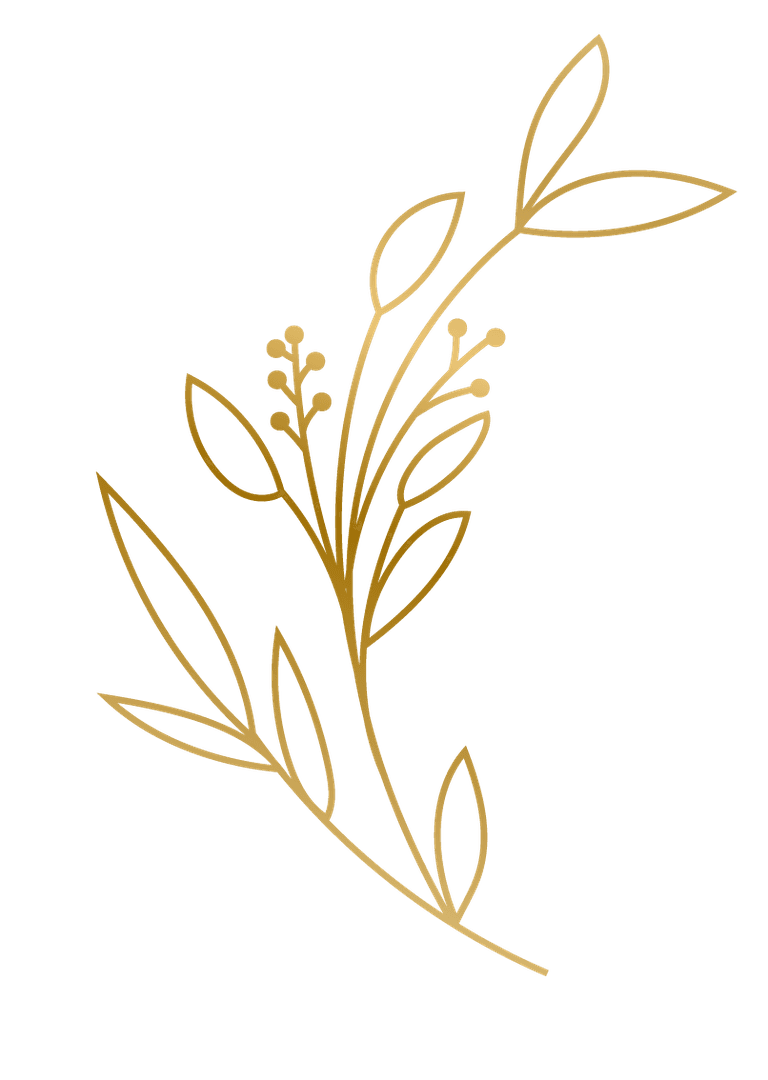 gold hand drawn plant leafs for elegant home decor and creative projects