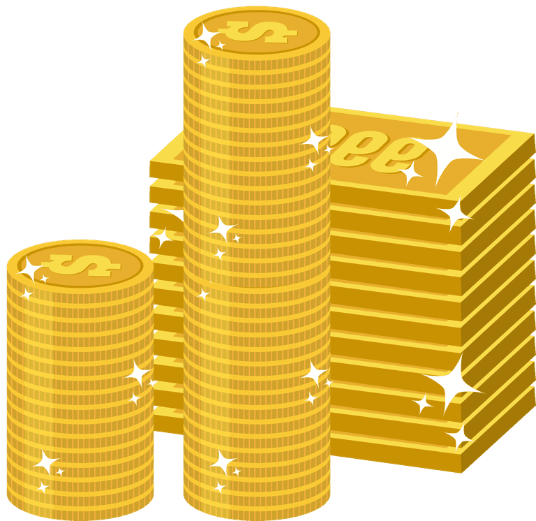 gold money savings elements piggy bank coin money icons