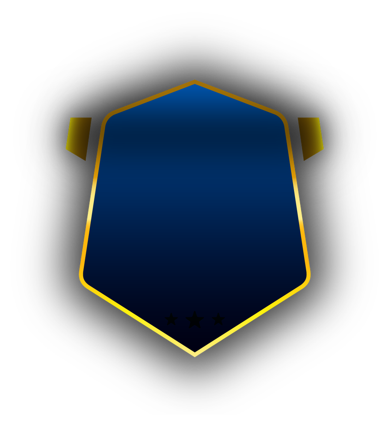 golden badge and frame for achievement recognition and award showcase in various applications