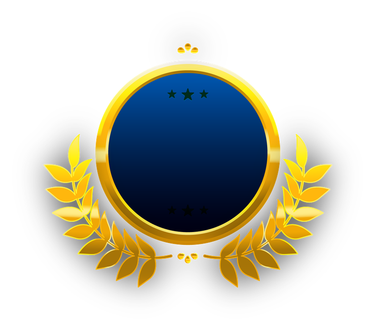golden badge and frame set for awards or recognition with elegant leaf accents