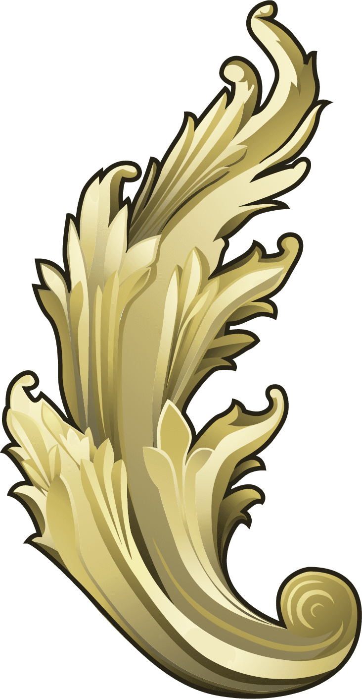 golden baroque flourish elements vector