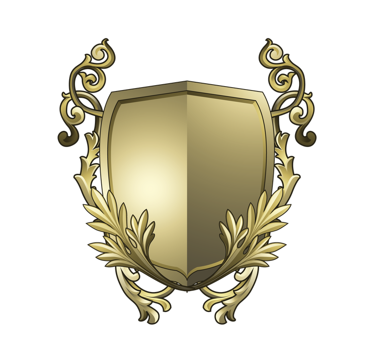 golden baroque shield elements vector