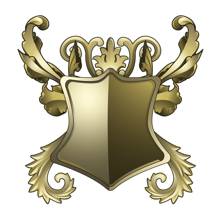 golden baroque shield elements vector for regal and elegant branding use in luxury themes