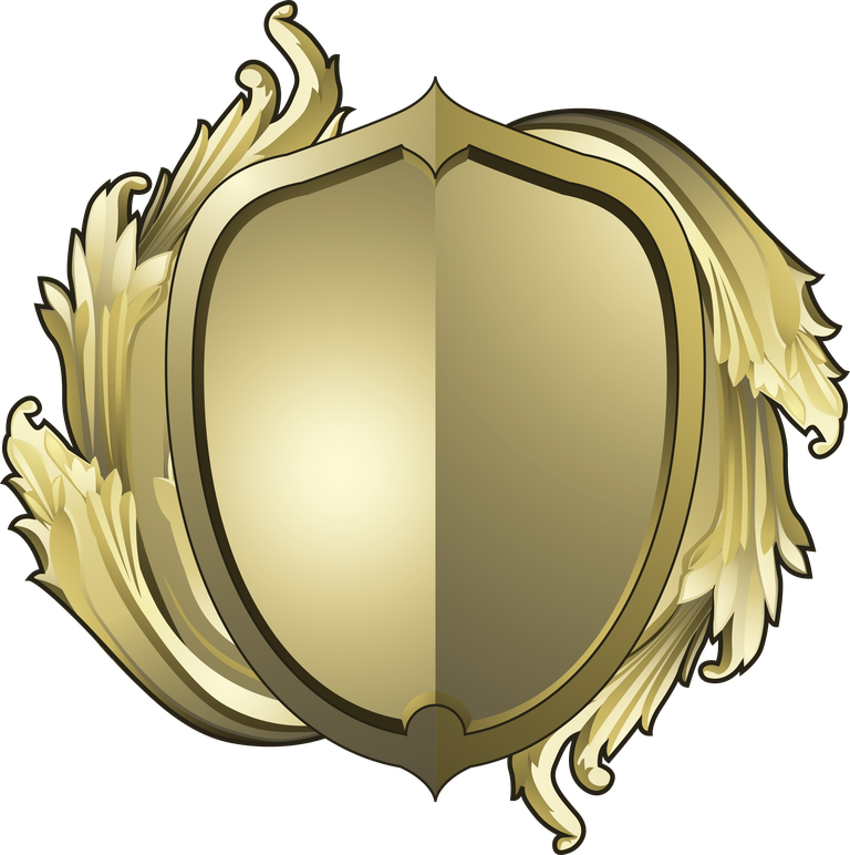 golden baroque shield elements vector