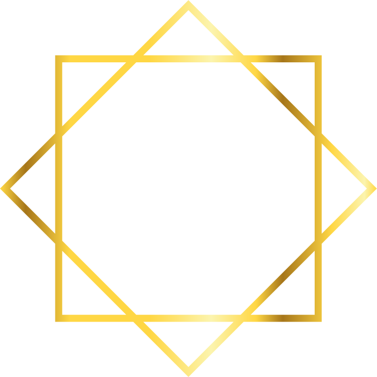 golden geometric flat frames for elegant presentations and modern social media content