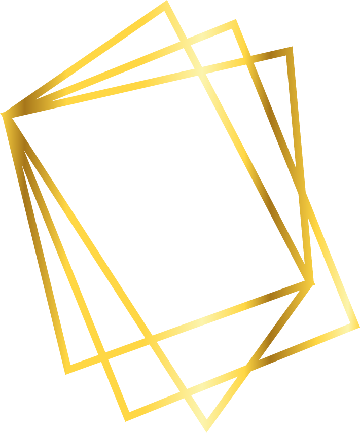 golden geometric flat frames for elegant presentation in various creative projects