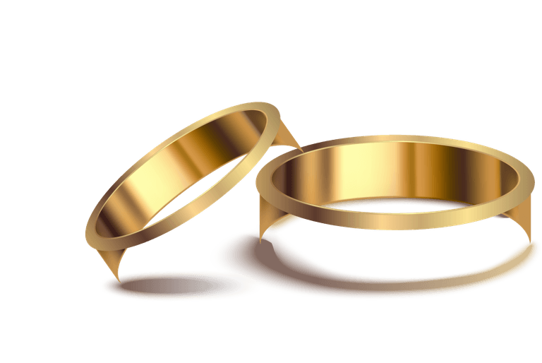 golden ring gold wedding rings realistic isolated sets noble metal with diamonds