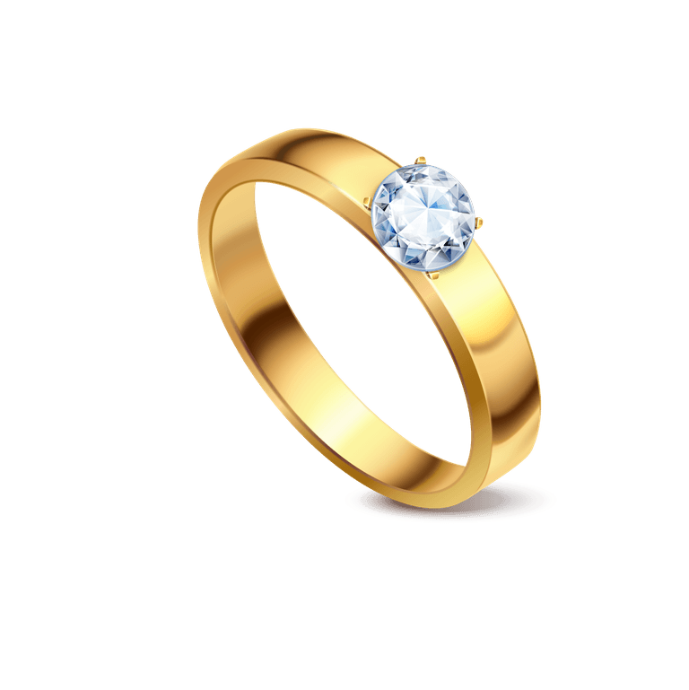 golden ring gold wedding rings realistic isolated sets noble metal with diamonds