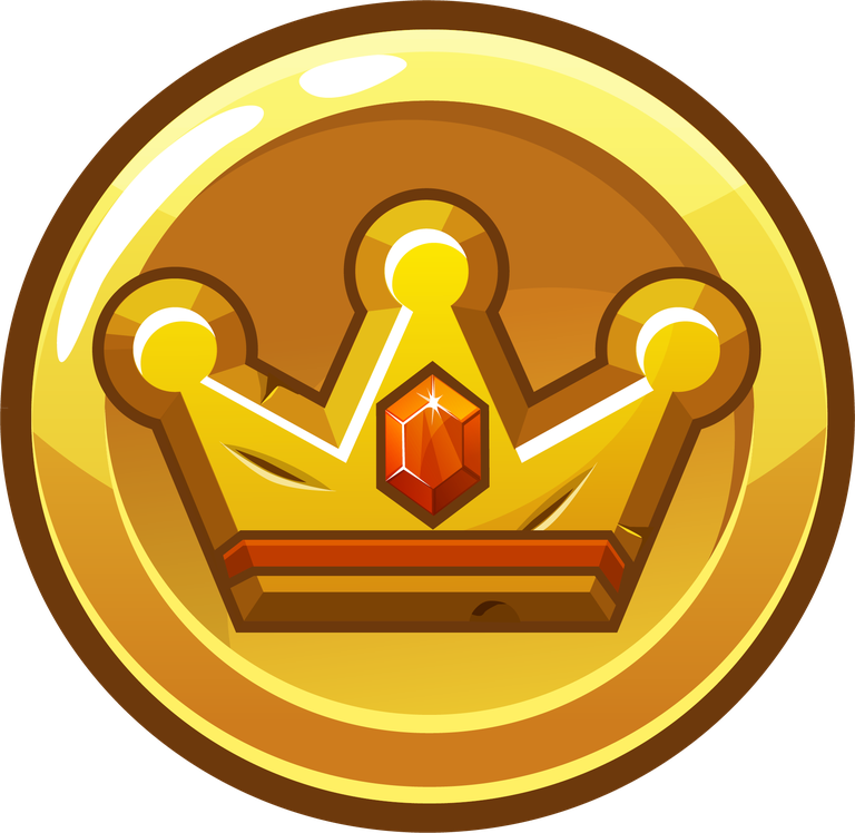 golden round square app icons with crowns