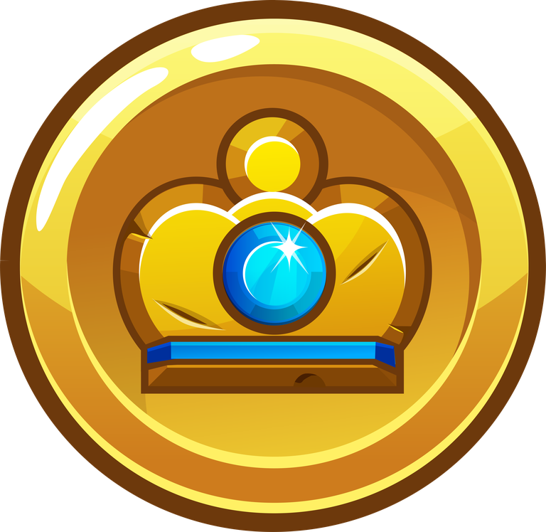 golden round square app icons with crowns