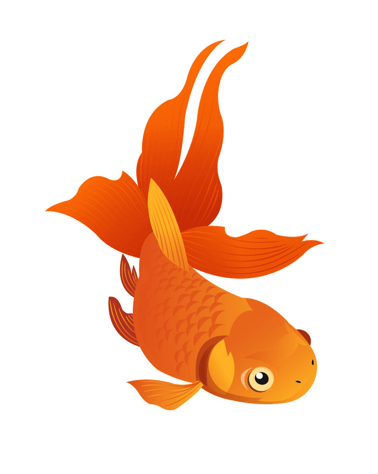 goldfish ornamental fish icons yellow decor swimming motion sketch