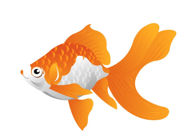 goldfish ornamental fish icons yellow decor swimming motion sketch