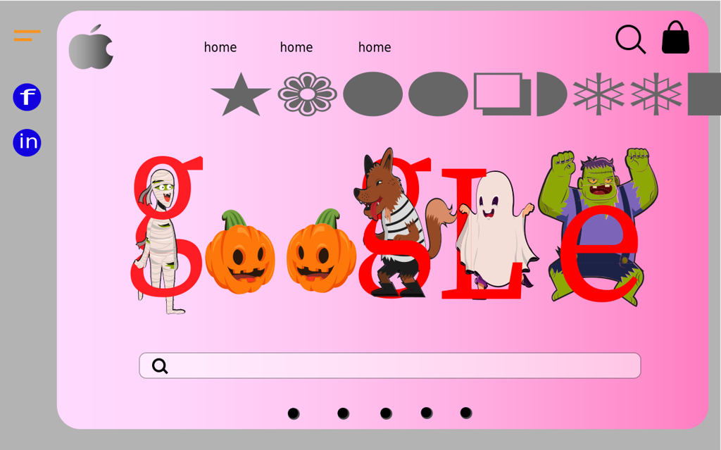 google main page halloween season featuring spooky characters and festive pumpkins