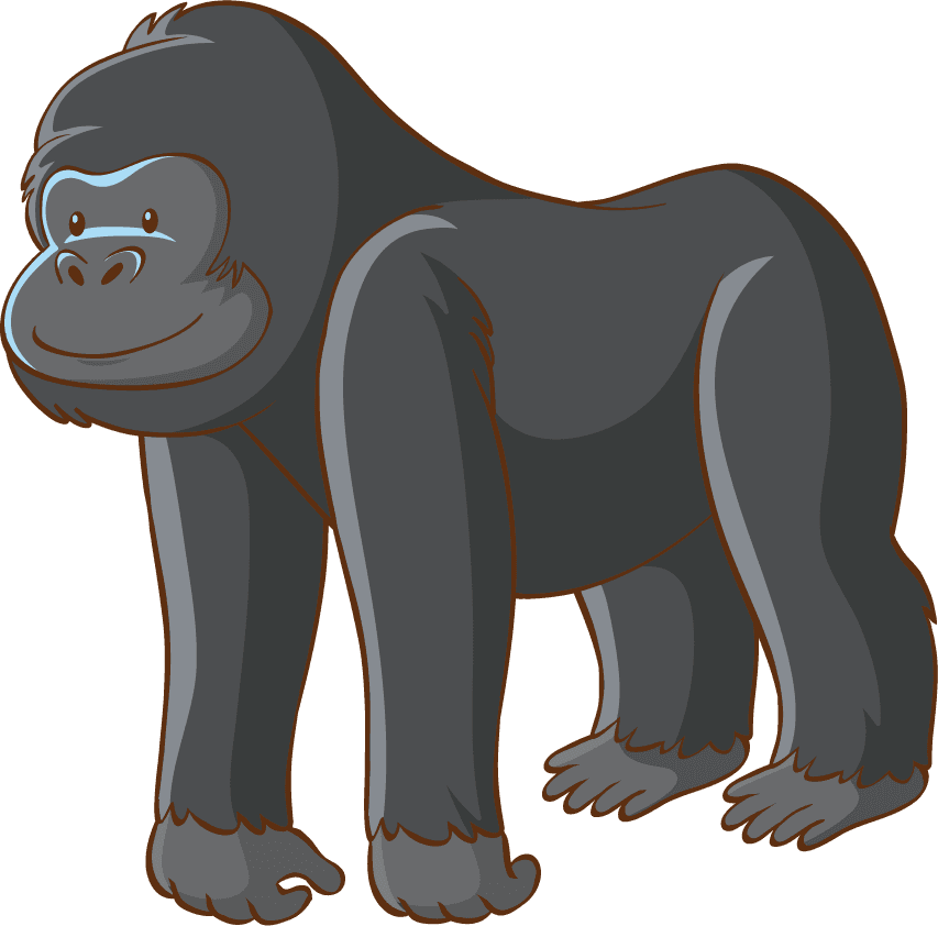 gorilla set various animals objects