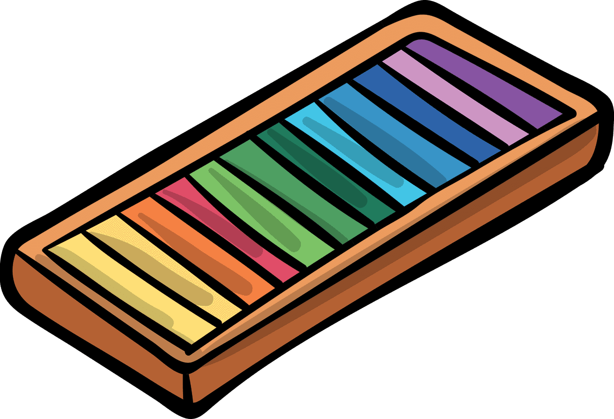 colorful xylophone graphic design workspace background for creative projects and inspiration