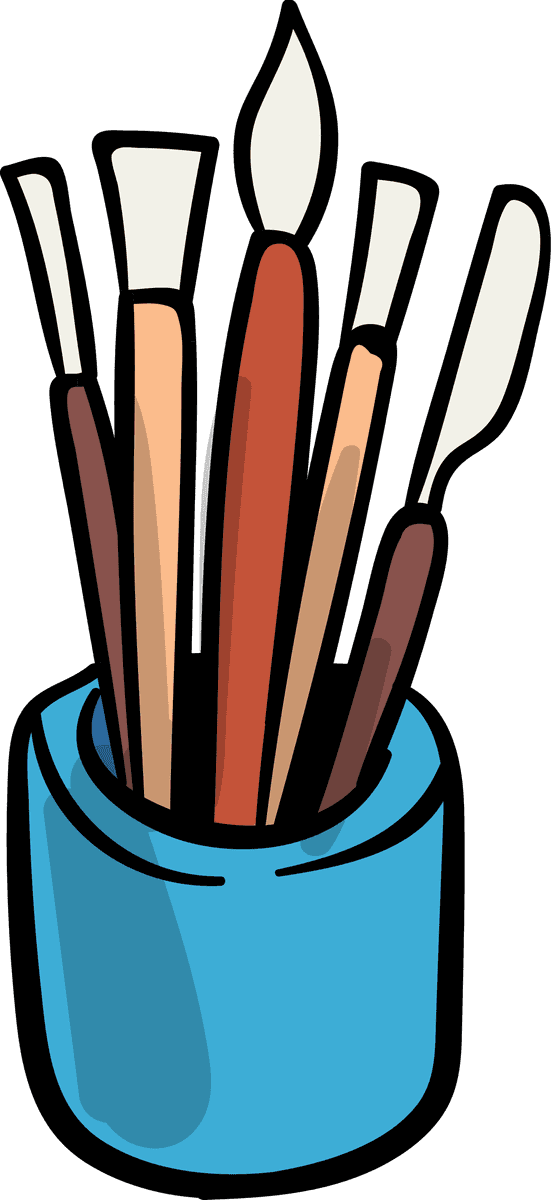 multifunctional graphic design workspace background featuring a vibrant array of art tools