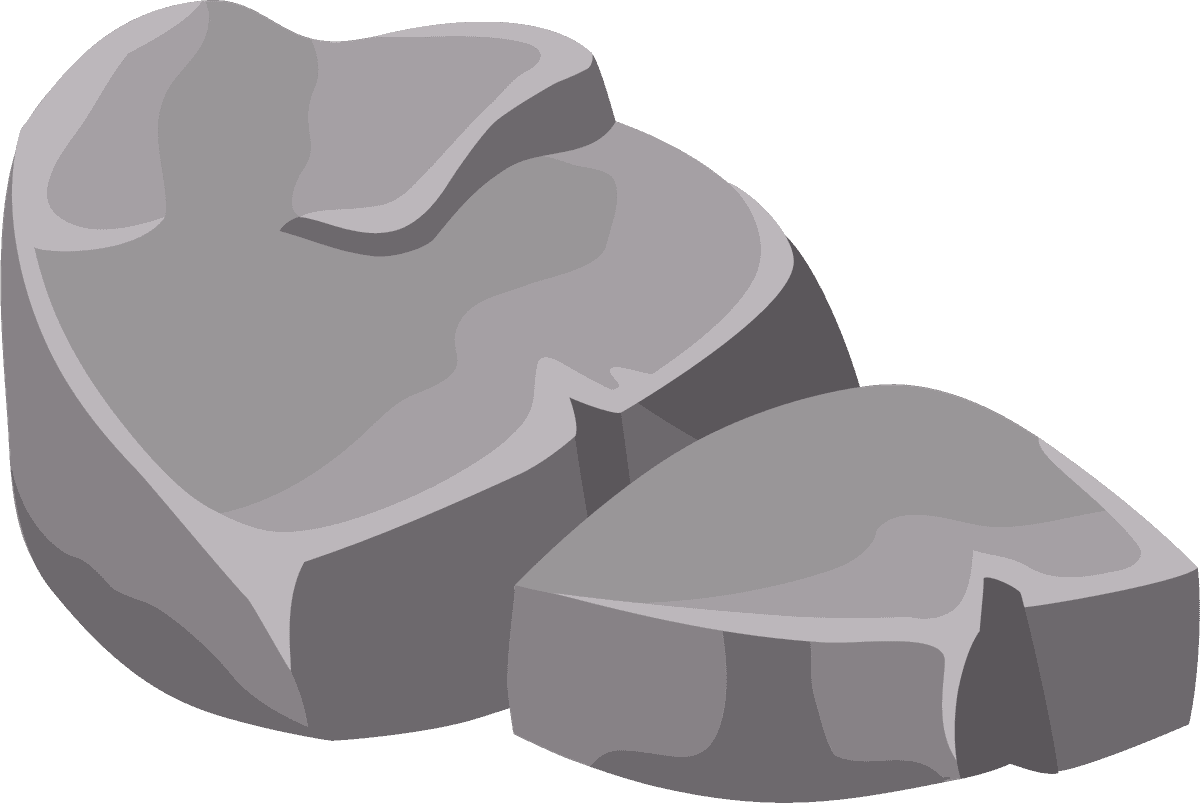 gray rocks stones elements for natural landscapes and outdoor themes illustrations