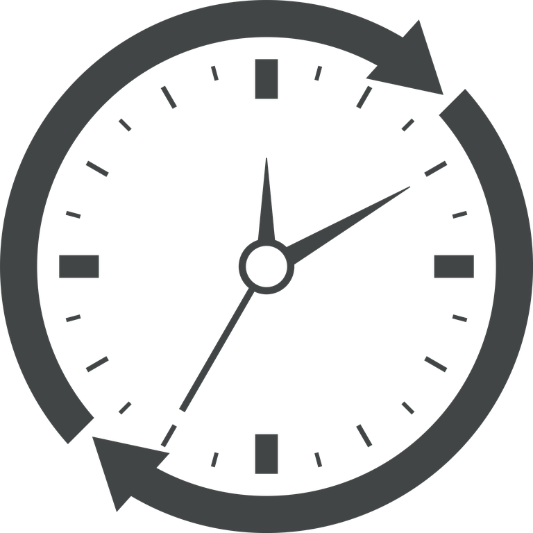 gray rounded clock time icon for tracking task management and productivity applications