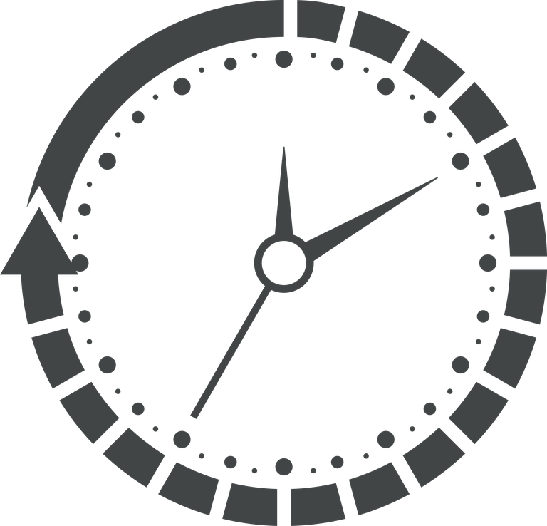 gray rounded clock time icon for efficient scheduling and time management applications