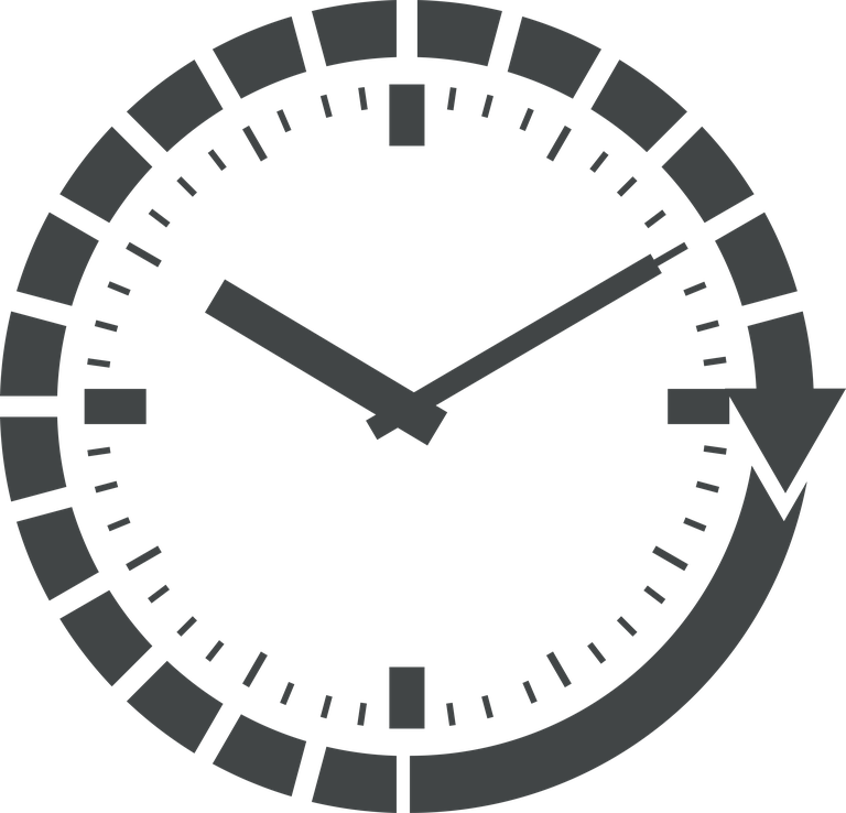 gray rounded clock time icon for efficient time management and scheduling applications