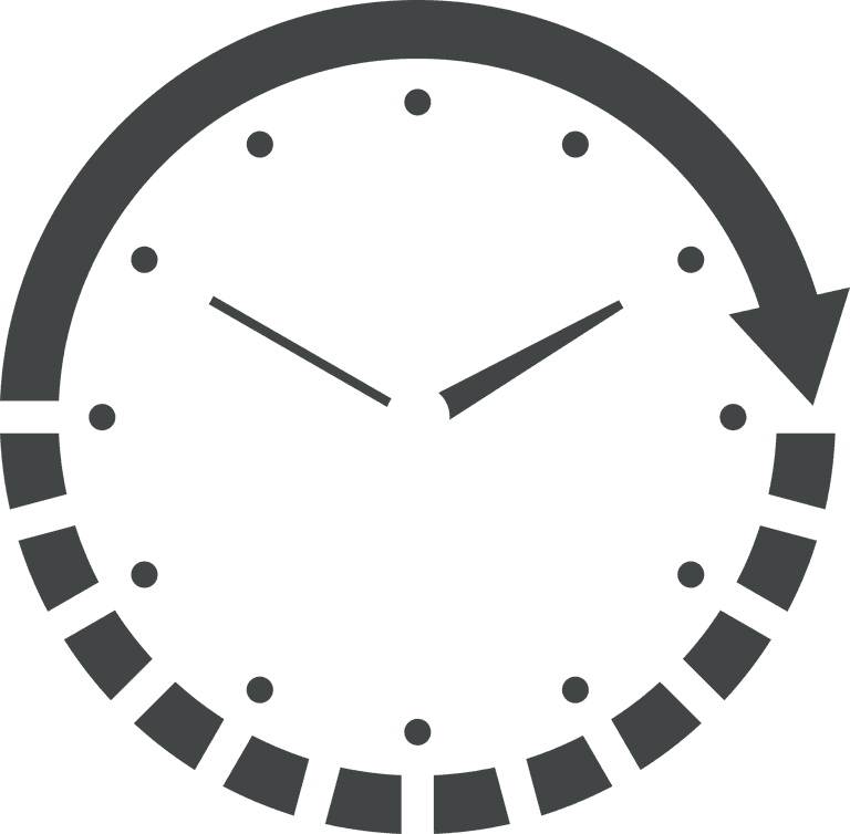 gray rounded clock time icon 