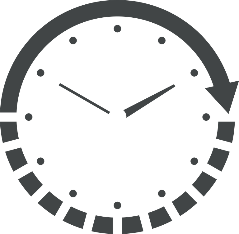 gray rounded clock time icon for effective time management in modern applications