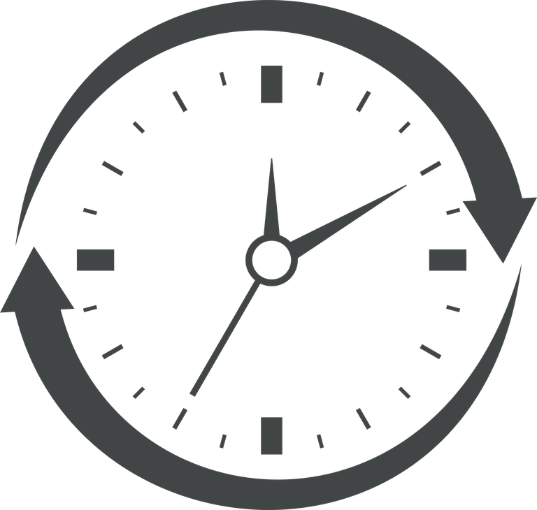 gray rounded clock time icon for scheduling and time management applications