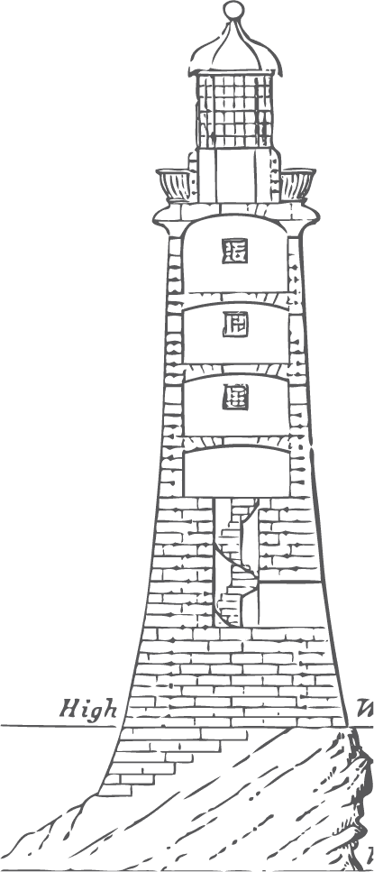 Gray Vintage Lighthouse Illustrations