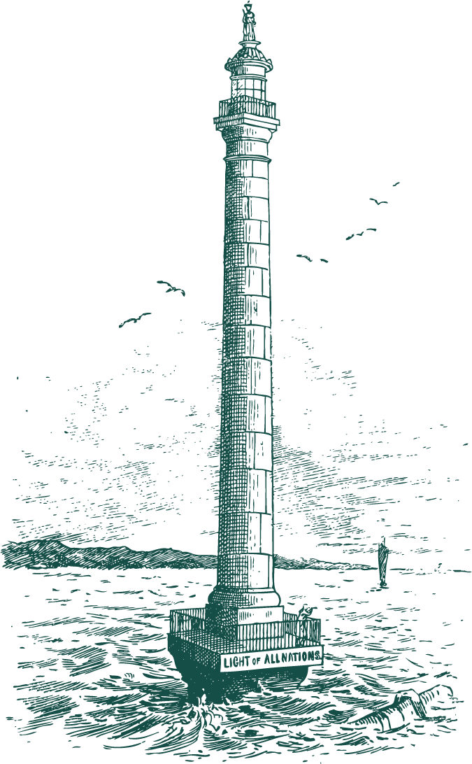 Gray Vintage Lighthouse Illustrations