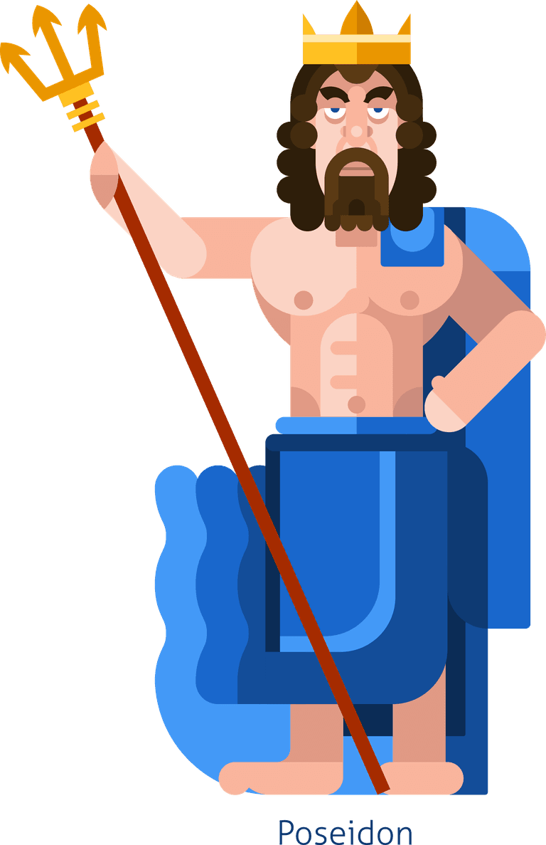 greek god flat color olympic gods icons set