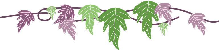 green and purple poison ivy leaf vine collection with flat style illustration