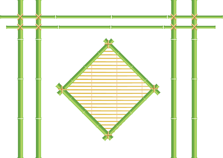 green bamboo design elements various shapes isolation