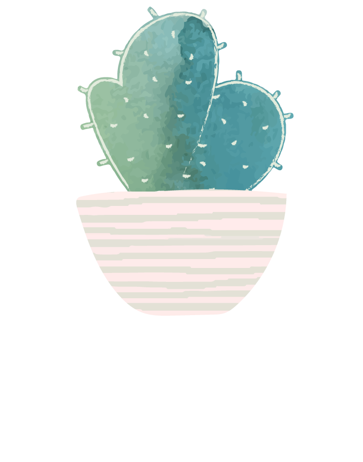 green botany cactus collection vector