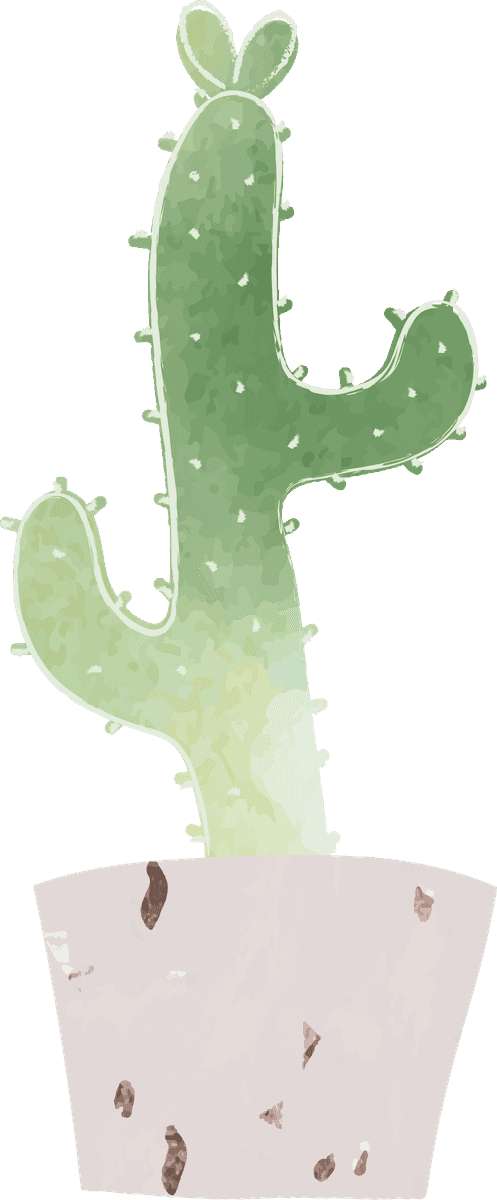green botany cactus collection vector with watercolor style, perfect for nature enthusiasts and decor