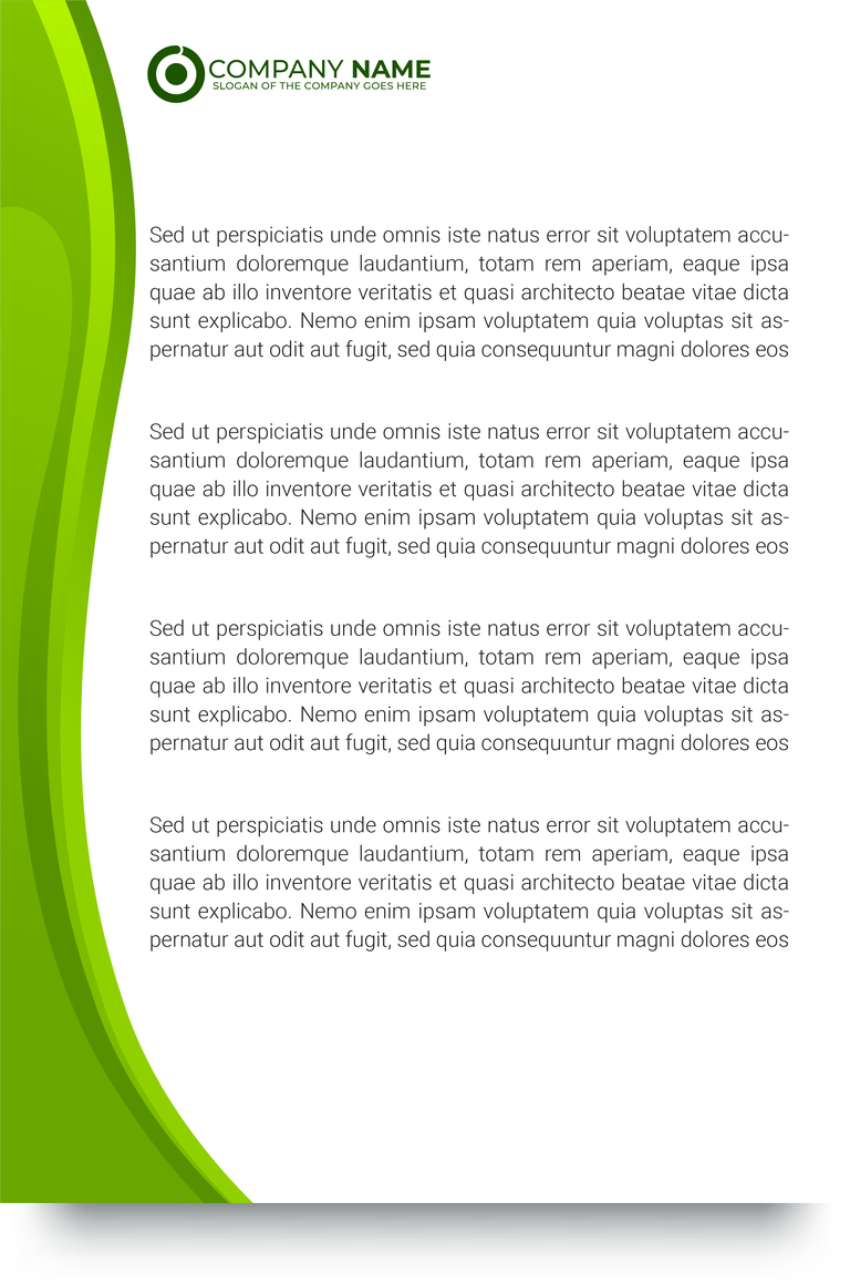 green corporate identity design template for eco-friendly businesses and professional branding solutions
