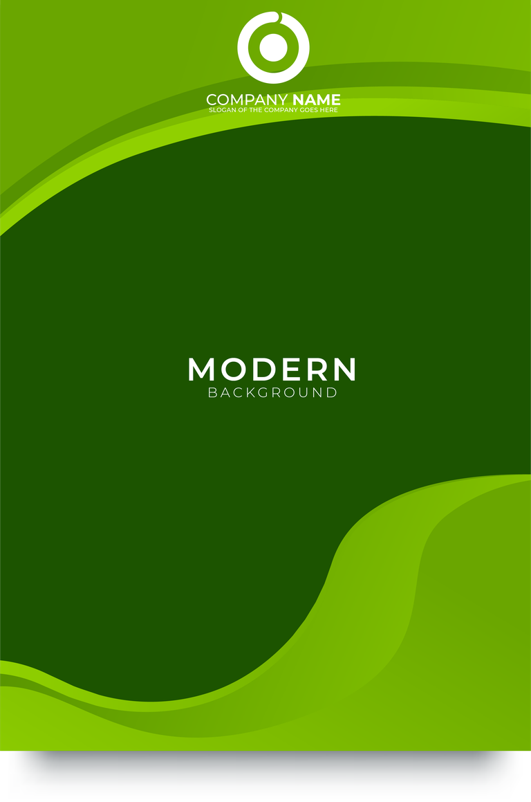 green corporate identity design template with modern background and smooth curves for branding