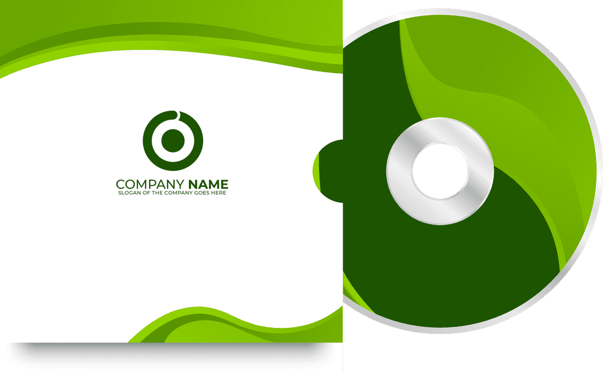 green corporate identity design template with modern style for eco-friendly branding and marketing