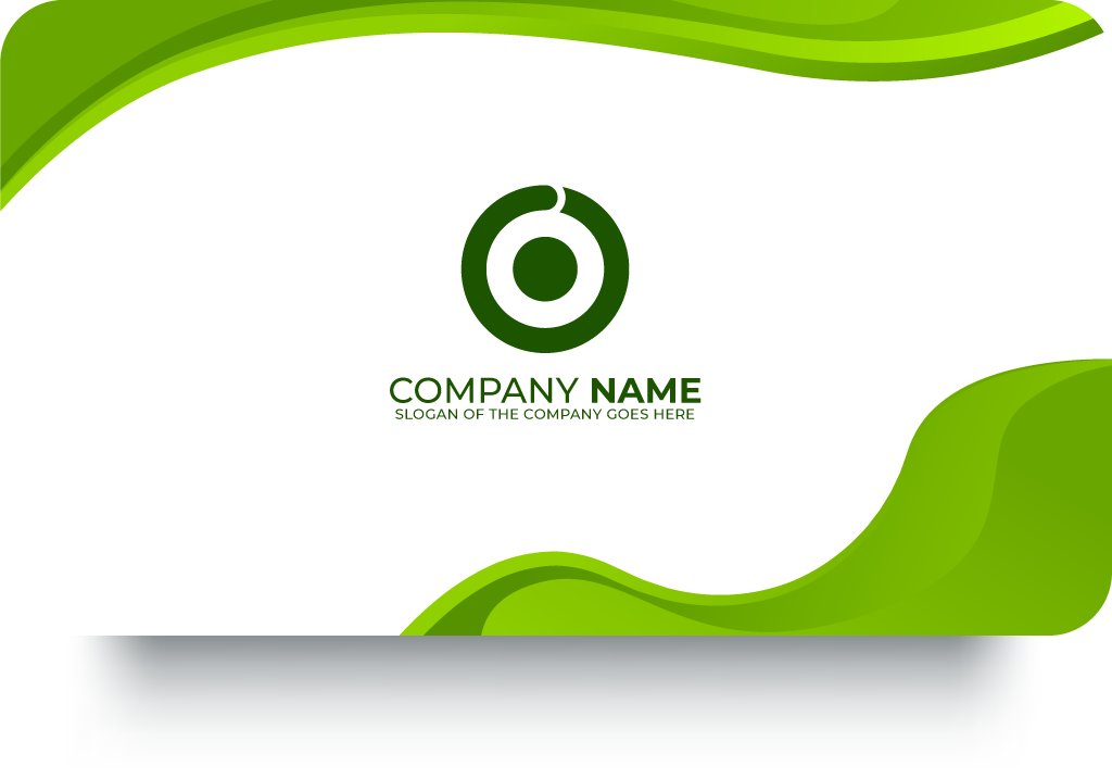 green corporate identity design template with modern curves and eco-friendly elements