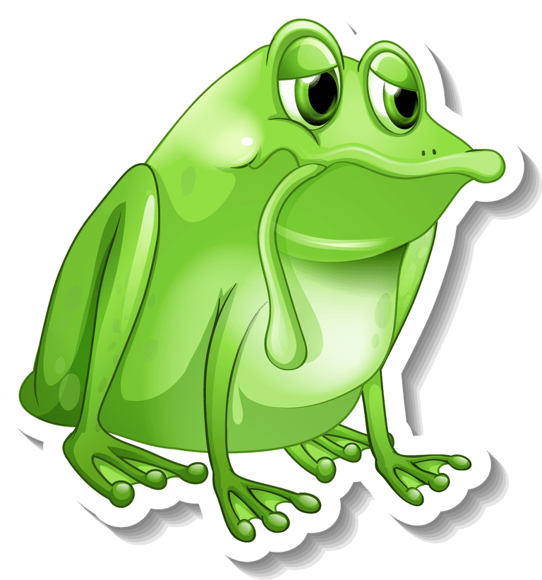 green frog sticker green frogs illustration